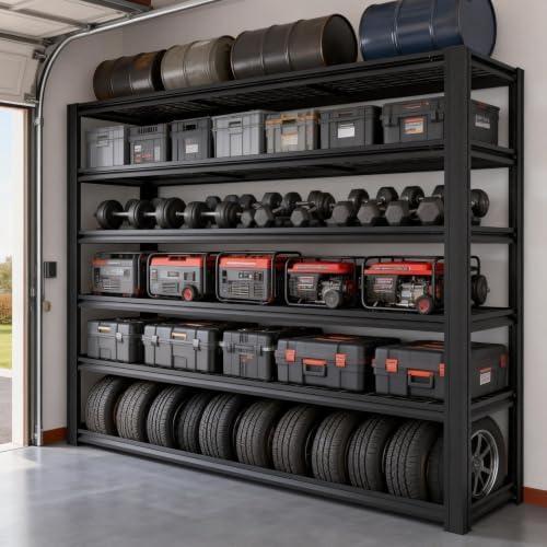 6T 62“ W x 24” D x 84" H Garage Shelving Heavy Duty, Metal Shelving, 8,100 lbs Storage Shelves, Adjustable Metal Shelves for Storage, Industrial Garage Shelves for Warehouses and Basements*2 - Image 7