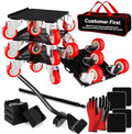 3,400 lb Capacity Furniture Dolly Set, 7.8-Inch Platforms, Red by Qenovo