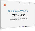 MaxGear Glass White Board 72x48 Inches Brilliance White Magnetic Dry Erase by MaxGear