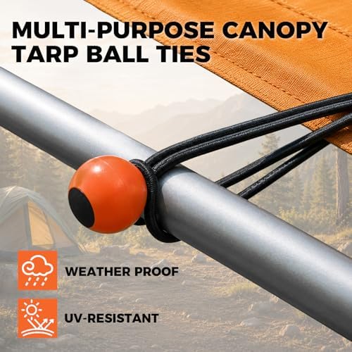 32-Piece Bungee Cords with Hooks - 18" 24" 30" 36" 48" Bungee Cords Heavy Duty Outdoor, 10" Mini Elastic Cord Straps, Canopy Tarp Ball Ties, Tarp Clips, with Storage Bag - Image 6
