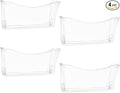 EASEPRES 4 Pack Clear Single Pocket Hanging File Organizer, Plastic Wall Mount by EASEPRES