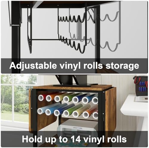 PUNCIA 3-Tier Movable Heat Press Stand with Vinyl Holder Folding Shelf - Image 4