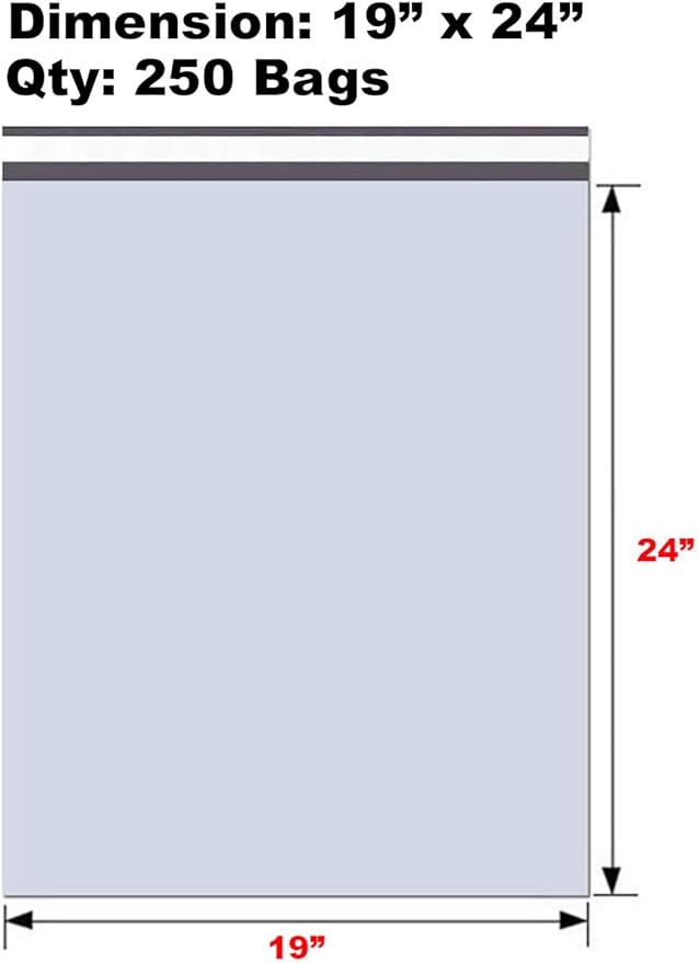 iMBAPrice 250 - 19x24 Premium Matte Finish White Poly Mailers Envelopes Bags - Image 3
