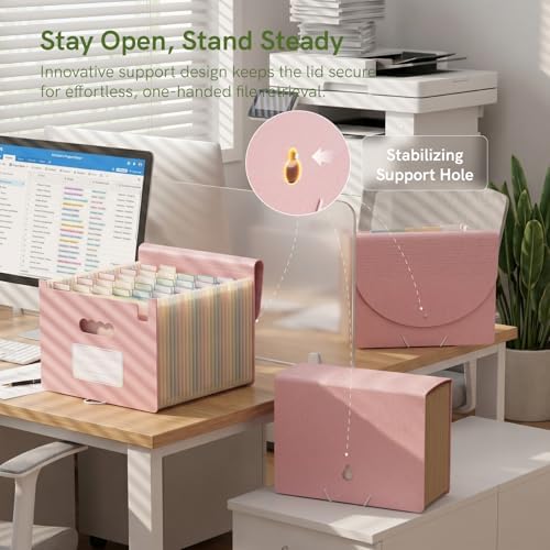 ABC life 26 Pockets Accordion File Organizer, Blush Pink - Image 4