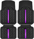 CAR PASS Metal Medium Rubber Floor Mats for Car Heavy Duty Car Mats All Weather, Universal Trim to Fit for Truck SUV Vehicle Automotive Floor Mats, Waterproof Car Mats 4 Piece Black Purple by CARPASS