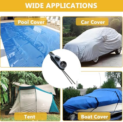 Tarp Clips Heavy Duty Lock Grip, 20 Pack Tarp Clamps Bungee Cord Clip, Fit for Tent Awnings Caravan Canopies Car Cover Swimming Pool Cover Fasteners Clips - Image 6