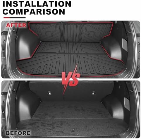 Cargo Mat for 2022-2026 Hyundai Tucson - All Weather Cargo Liner with Backrest Mats TPE Trunk Mat Seatback Protector for 2026 2025 2024 2023 2022 Tucson Accessories Cargo Tray Black - Image 4