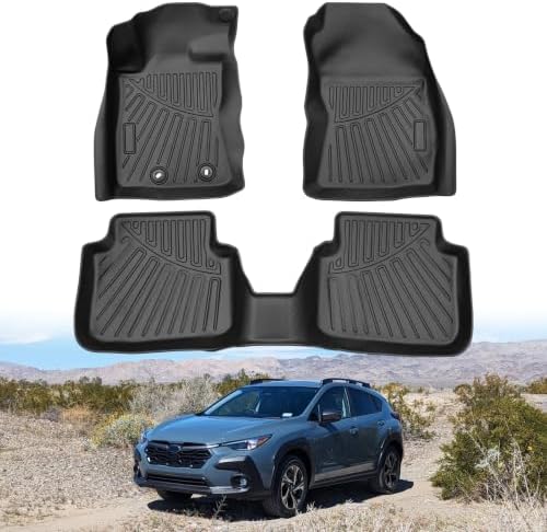 Powerty Floor Mats for 2024 2025 2026 Subaru Crosstrek & Impreza All Weather 3D TPE Anti-Slip Car Liners for 1st & 2nd Row Accessories by Powerty