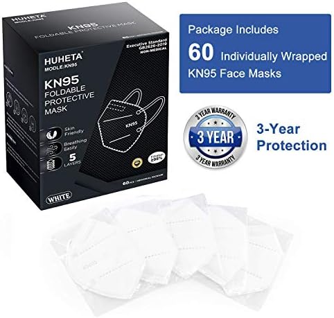 HUHETA KN95 Mask, 5 Ply Protective Dispoasable Masks Filter Efficiency≥95% - Image 5