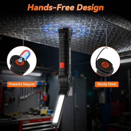 6Pack Magnetic Rechargeable LED Work Light/Flashlight for Mechanics - Image 4