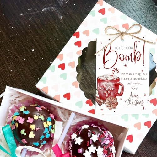 Gersoniel 200 Pcs Christmas Snowflake Hot Cocoa Bomb Instruction Tags - Image 4