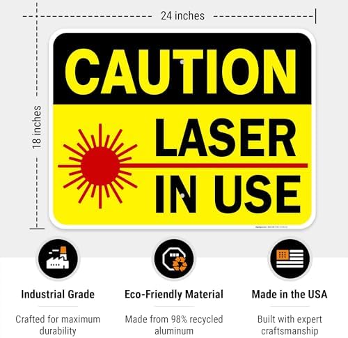 Laser in Use Sign, Caution Sign, - Image 3