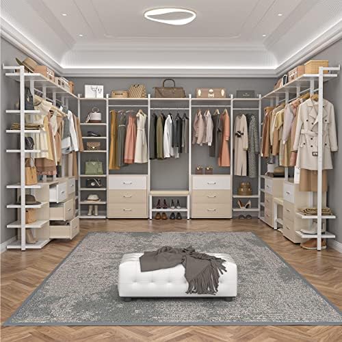 Aheaplus Closet System with 6 Drawers, 8FT Wood & Metal Closet Organizer - Image 6