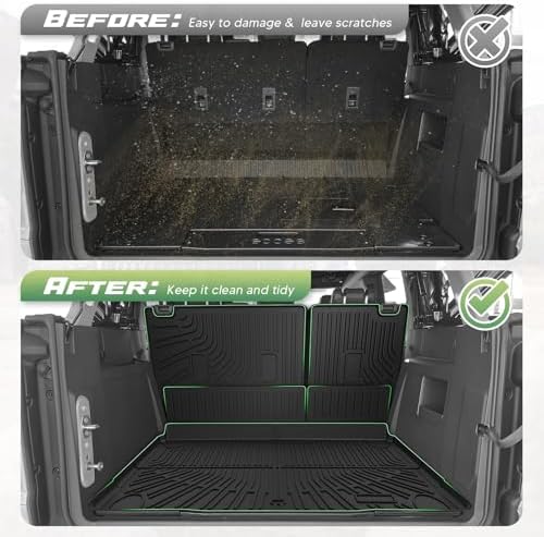 Cartist Floor Mats for Ford Bronco 4 Door 2021-2025 2026, All Weather Cargo Liner & Door Sill Guards for Bronco Accessories, Heavy Duty TPE Cargo Mats, Car Accessories - Image 5