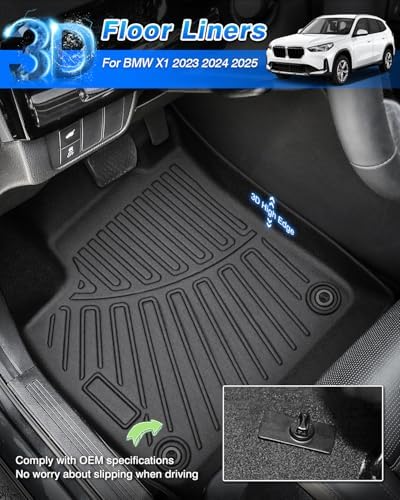 Cartist Floor Mats for BMW X1 2023 2024 2025 2026, All Weather Cargo Mat for BMW X1 Accessories, Heavy Duty Car Mats, Car Accessories - Image 2