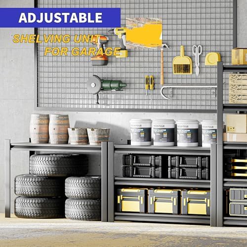 Garage Shelving, 48"W x 24"D x 87"H, Heavy Duty Metal Storage Shelves - Image 4