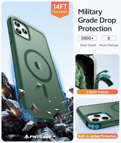 FNTCASE for iPhone 11 Pro Case, Fit for Magsafe, Translucent Matte Back - Image 5