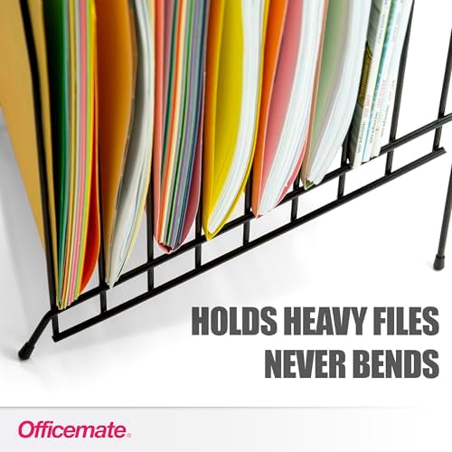 Officemate Large Incline 8 Compartment Wire Caddy, Black, 8.5 x 10.375 x 12.625 Inches - Image 4