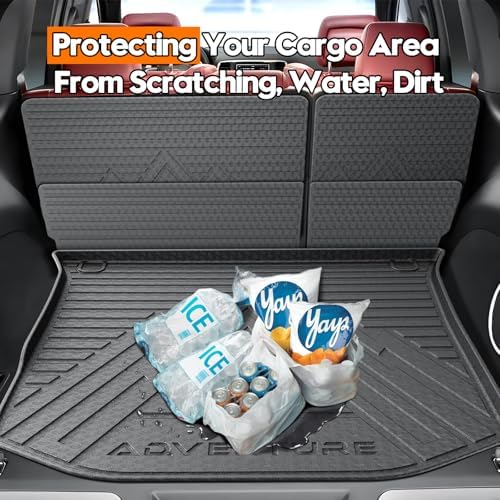 KUST Trunk Cargo Mat for Jeep Grand Cherokee 2011-2021, TPE Rubber Trunk Liner with Backrest Mat for Grand Cherokee Accessories All Weather Back Seat Protector Rear Cargo Liner Raised Edge - Image 3