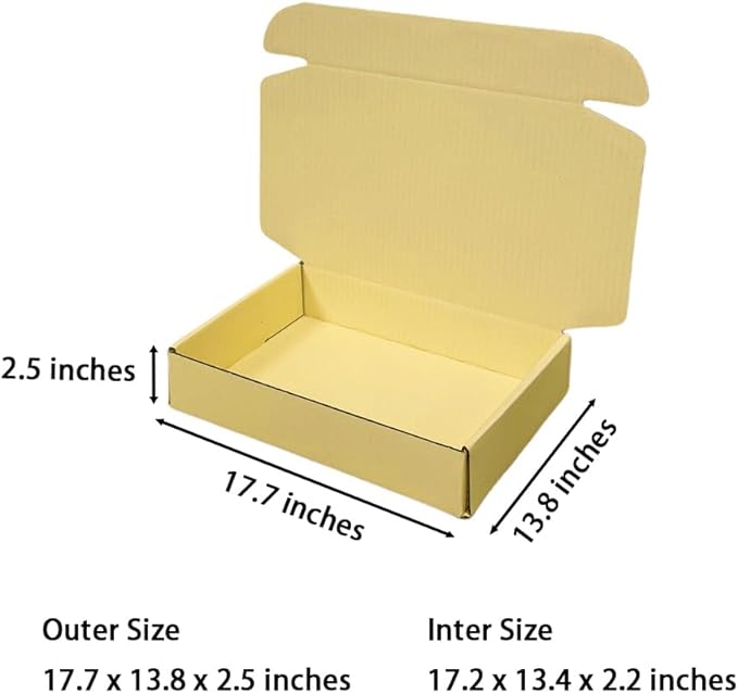 20 Pcs 17.7 x 13.8 x 2.5 inches X-Large Size Corrugated Cardboard Gift Boxes - Image 2