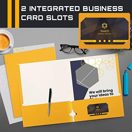 Better Office Products Two Pocket Portfolio Folders, 50-Pack, Dark Yellow, Letter Size Paper Folders, 50 Pieces, Dark Yellow - Image 4