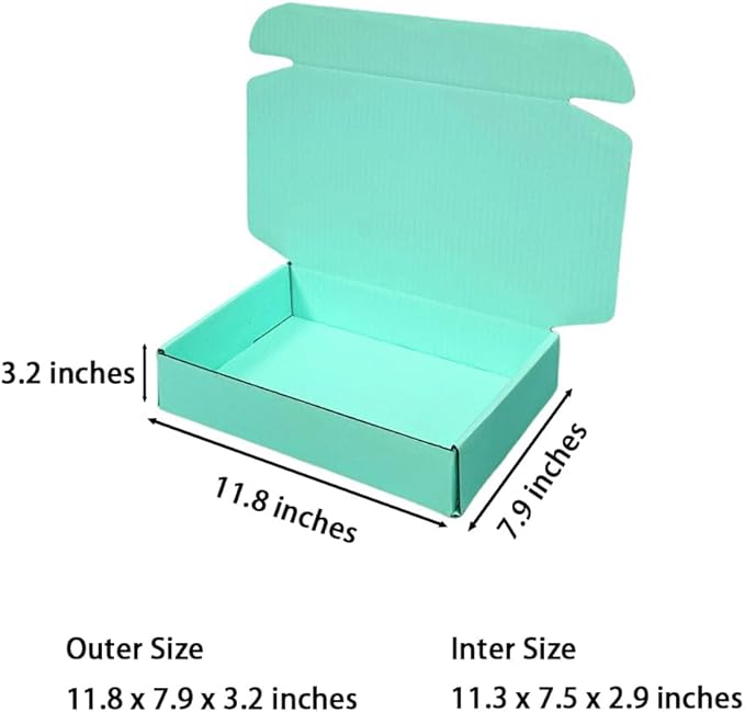 10 Pcs 11.8 x 7.9 x 3.2 inches Corrugated Cardboard Gift Boxes Recyclable - Image 2