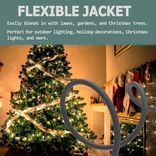 Indoor Outdoor Extension Cord 30 FT Waterproof, 16/3 Gauge Heavy Duty Gray Extension Cords, 13A 1625W SJTW Extension Cord with 3 Prong Grounded Plug, Great for Tools, Lights, UL Listed. - Image 5