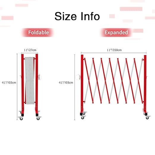 GYMTIME Easily Assembled Expandable Metal Barricade, 11 Feet, Portable Safety - Image 4