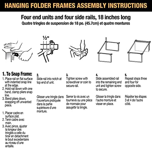 Officemate Hanging File Frame, Letter Size, Adjustable 14 to 18-Inches, 2 Count,Silver, 91990 (Pack of 6) - Image 7