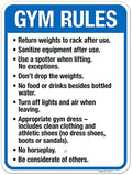 Gym Rules Return Weights to Rack After Use Sanitize Equipment After Use by SigoSigns