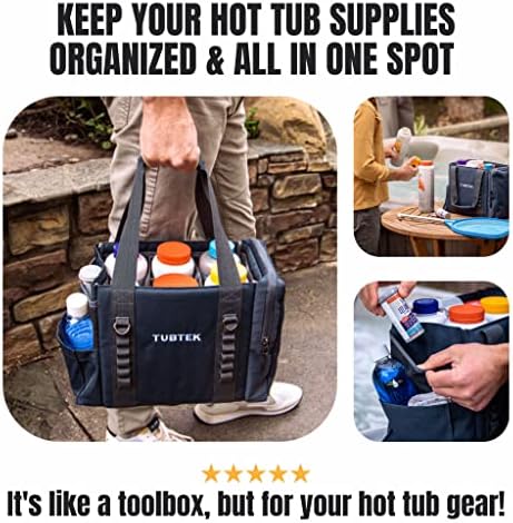 Hot Tub Chemical Bag (Navy) | Hot Tub Storage For All Your Hot Tub Chemicals & Hot Tub Accessories | Pool Chemical Storage | Holds All Major Chemical Brands and Essential Spa Accessories for Hot Tub - Image 2