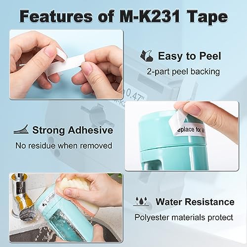 Labelife M-K231 Label Tape Replacement for Brother P Touch M Tape 12mm 0.47 - Image 4