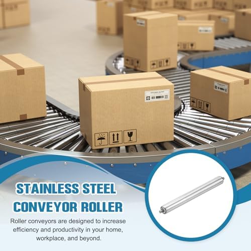 MECCANIXITY Stainless Steel Conveyor Roller 1.5" Diameter 16" Length Gravity Transmission Replacement Part Galvanized End (Silver) - Image 6