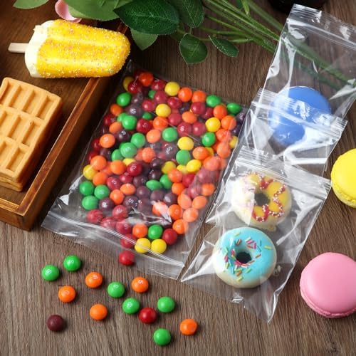 Zonon 100 Pcs Clear Reclosable Zipper Storage Bags Resealable Poly Bag, L - Image 5
