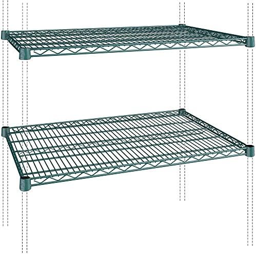 Green Epoxy Wire Shelf |Pack of 2 Shelves| for Storage in Humid Environments | Ideal for Restaurants, Stores, Businesses and Homes (Green Epoxy Wire Shelves, 24''W x 42''L) - Image 4