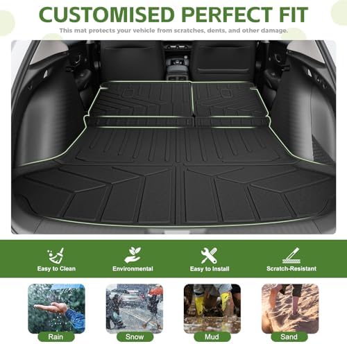 Cargo Liners for 2023-2026 Honda HRV Trunk Mat with Seat Back Cover Accessories, All Weather Rear Cargo Mat Backrest Protector for 2023 2024 2025 2026 HR-V - Image 4