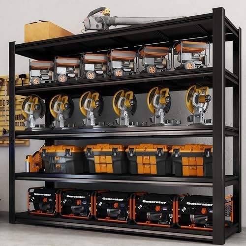 Garage Shelving, 5000LBS Storage Shelves, Metal Shelves, 5 Tier Adjustable Heavy Duty Shelving for Garage Warehouse School Commercial Business, 62" W x 24" D x 84" H - Image 2