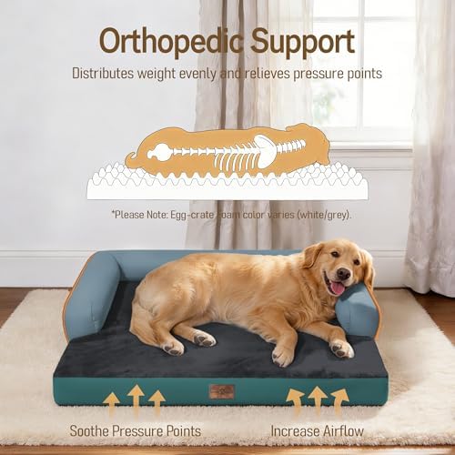 Comfort Expression Washable Dog Bed with Bolster for Medium to Large Dogs - Image 2