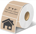 2" x 2" Thermal Labels Stickers Brown, Square Thermal Shipping Stickers by BriCabel