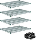 30" x 36" Wire Shelf Add-On 4 Pack for Metal Shelving Systems, Commercial Storage Upgrade, NSF by Zedfire