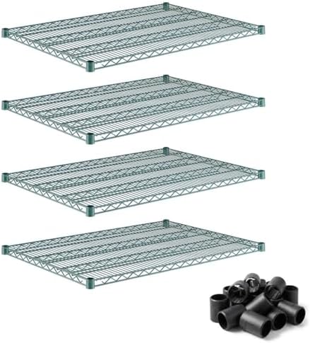 30" x 36" Wire Shelf Add-On 4 Pack for Metal Shelving Systems, Commercial Storage Upgrade, NSF by Zedfire