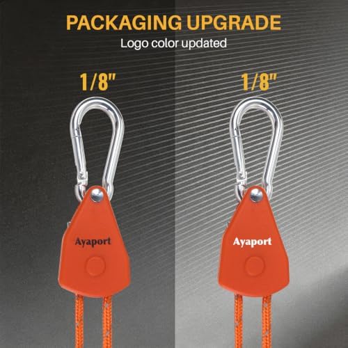 Ayaport Adjustable Rope Tie Down, 1/8" Grow Light Hanger, 4 Pack - Image 5