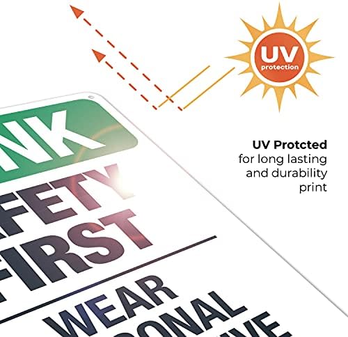 Think Safety First Wear Personal Protective Equipment Sign, - Image 5