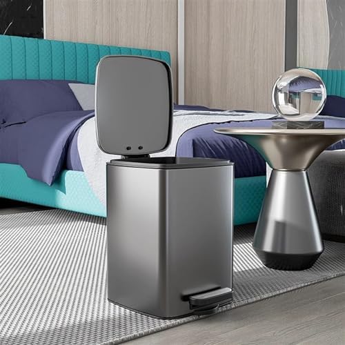 Stainless Steel Step Trash Can with Soft Close Lid Hands Free Square Waste Bin for Kitchen Bathroom Living Room Smart Design with Inner Bucket Black Color 35L Capacity - Image 7