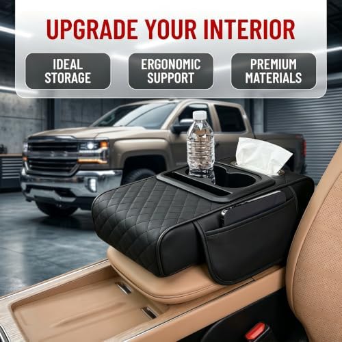 Car Center Console Cover, Universal Leather Console Armrest Pillow - Image 5