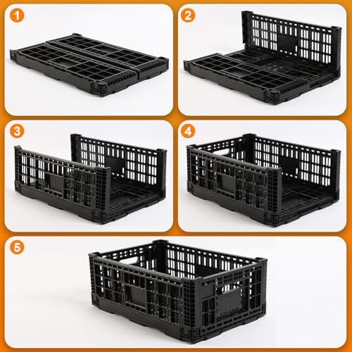 Collapsible Storage Bin Container，52 Liter Transfer heavy duty plastic storage box , Versatile Storage Basket milk crates (1) - Image 4