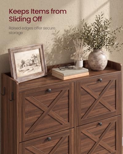 VASAGLE Narrow Shoe Storage Cabinet Organizer with 4 Flip Drawers - Image 6