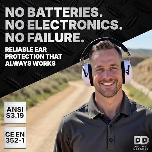 DECIBEL DEFENSE Ear Protection, 37 dB NRR Ear Muffs (WHITE) - Image 5