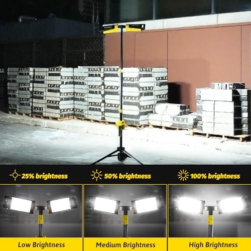 Tresda 12000LM Rechargeable LED Work Light with Telescoping Tripod Stand - Image 5