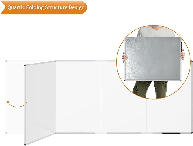 VIZ-PRO Magnetic Dry Erase Board, 120 X 48 Inches, Foldable Wall-Mounted - Image 4